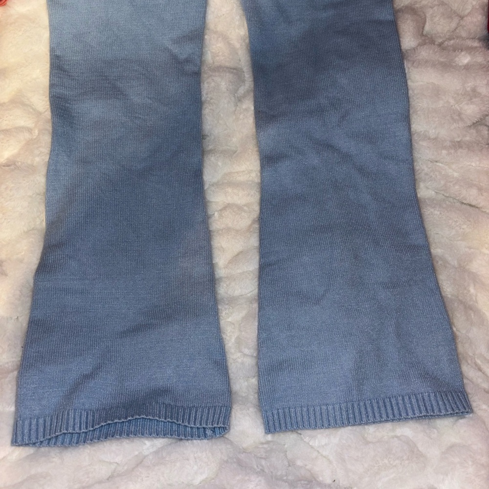 Blue Ribbed Pants - Picture 2 of 3